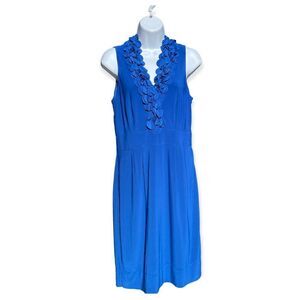 Taylor Vivid Blue Knee Length Ruffle Casual Dress Size 6